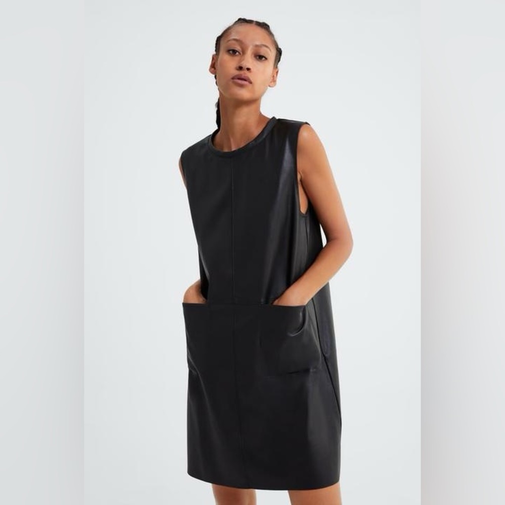 Zara Faux leather dress SMALL